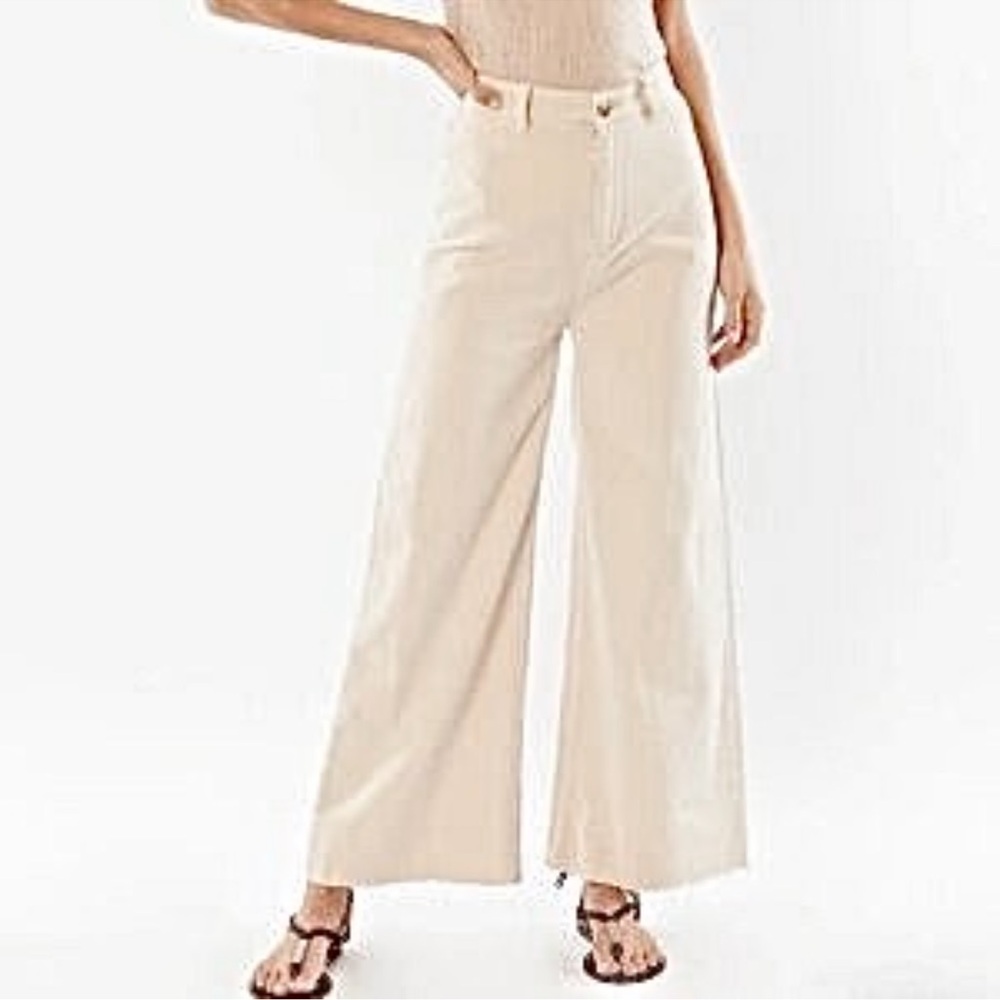 Amuse Society Off-White High-Rise Woven Jeans, NWT
